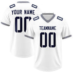 Custom White Navy Personalized Neckline Square Classic Football Jersey | BuyFootballJersey