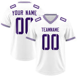 Custom White Purple Personalized Neckline Square Classic Football Jersey | BuyFootballJersey
