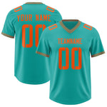 Custom Aqua Orange Personalized Neckline Square Classic Football Jersey | BuyFootballJersey