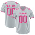 Custom Silver Pink Personalized Neckline Square Classic Football Jersey | BuyFootballJersey