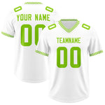 Custom White Neon Green Personalized Neckline Square Classic Football Jersey | BuyFootballJersey