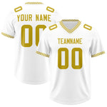 Custom White Old Gold Personalized Neckline Square Classic Football Jersey | BuyFootballJersey