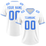 Custom White Powder Blue Personalized Neckline Square Classic Football Jersey | BuyFootballJersey