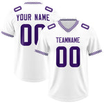 Custom White Purple Personalized Neckline Square Classic Football Jersey | BuyFootballJersey