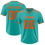 Custom Aqua Orange Personalized Neckline Square Classic Football Jersey | BuyFootballJersey