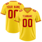 Custom Yellow Red Personalized Neckline Square Classic Football Jersey | BuyFootballJersey