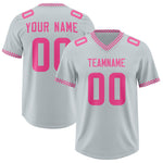 Custom Silver Pink Personalized Neckline Square Classic Football Jersey | BuyFootballJersey