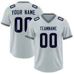 Custom Silver Navy Personalized Neckline Square Classic Football Jersey | BuyFootballJersey