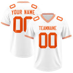 Custom White Orange Personalized Neckline Square Classic Football Jersey | BuyFootballJersey