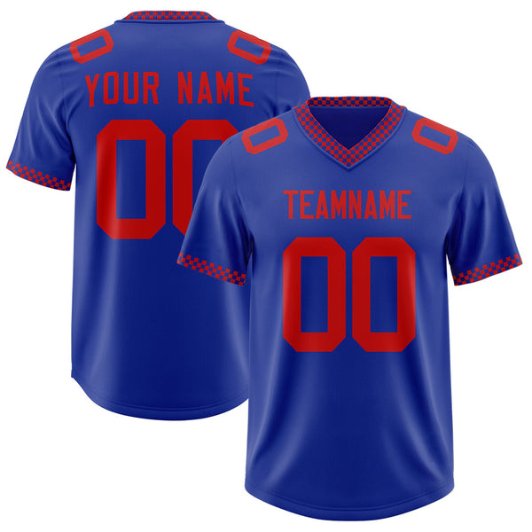 Custom Royal Red Personalized Neckline Square Classic Football Jersey | BuyFootballJersey