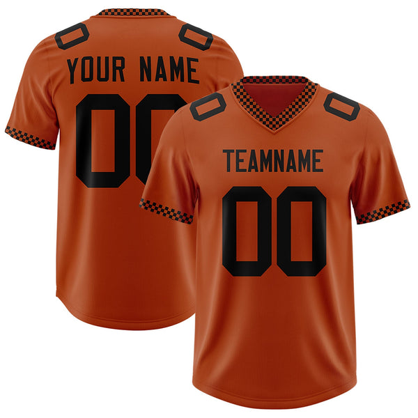 Custom Texas Orange Black Personalized Neckline Square Classic Football Jersey | BuyFootballJersey