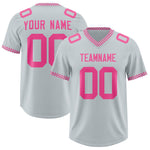 Custom Silver Pink Personalized Neckline Square Classic Football Jersey | BuyFootballJersey
