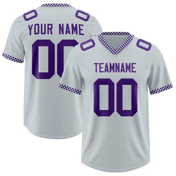 Custom Silver Purple Personalized Neckline Square Classic Football Jersey | BuyFootballJersey