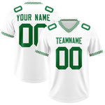 Custom White Kelly Green Personalized Neckline Square Classic Football Jersey | BuyFootballJersey