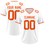 Custom White Orange Personalized Neckline Square Classic Football Jersey | BuyFootballJersey