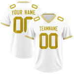 Custom White Old Gold Personalized Neckline Square Classic Football Jersey | BuyFootballJersey