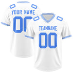 Custom White Powder Blue Personalized Neckline Square Classic Football Jersey | BuyFootballJersey