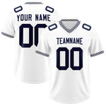 Custom White Navy Personalized Neckline Square Classic Football Jersey | BuyFootballJersey
