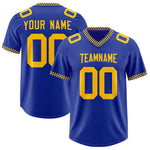 Custom Royal Yellow Personalized Neckline Square Classic Football Jersey | BuyFootballJersey