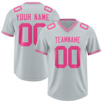 Custom Silver Pink Personalized Neckline Square Classic Football Jersey | BuyFootballJersey