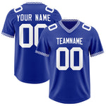 Custom Royal White Personalized Neckline Square Classic Football Jersey | BuyFootballJersey