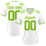 Custom White Neon Green Personalized Neckline Square Classic Football Jersey | BuyFootballJersey