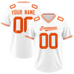 Custom White Orange Personalized Neckline Square Classic Football Jersey | BuyFootballJersey