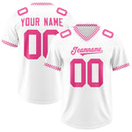 Custom White Pink Personalized Neckline Square Classic Football Jersey | BuyFootballJersey