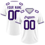 Custom White Purple Personalized Neckline Square Classic Football Jersey | BuyFootballJersey
