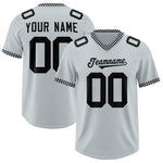 Custom Silver Black Personalized Neckline Square Classic Football Jersey | BuyFootballJersey