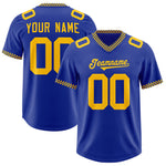Custom Royal Yellow Personalized Neckline Square Classic Football Jersey | BuyFootballJersey