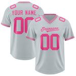 Custom Silver Pink Personalized Neckline Square Classic Football Jersey | BuyFootballJersey