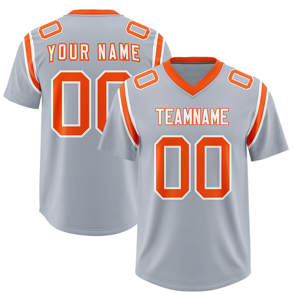 Custom Silver Personalized Shoulder Cut Two-Tone Football Jersey | BuyFootballJersey