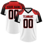 Custom White Black Raglan Sleeves Personalized Pattern Football Jersey | BuyFootballJersey