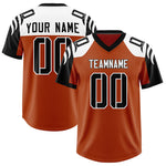 Custom Texas Orange Black Raglan Sleeves Personalized Pattern Football Jersey | BuyFootballJersey