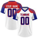 Custom White Royal Raglan Sleeves Personalized Pattern Football Jersey | BuyFootballJersey