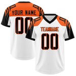 Custom White Black Raglan Sleeves Personalized Pattern Football Jersey | BuyFootballJersey