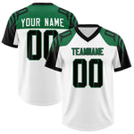 Custom White Black Raglan Sleeves Personalized Pattern Football Jersey | BuyFootballJersey