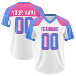 Custom White Powder Blue Raglan Sleeves Personalized Pattern Football Jersey | BuyFootballJersey
