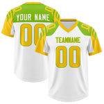 Custom White Gold Raglan Sleeves Personalized Pattern Football Jersey | BuyFootballJersey