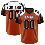 Custom Texas Orange Black Raglan Sleeves Personalized Pattern Football Jersey | BuyFootballJersey