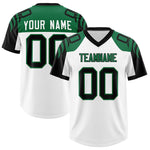 Custom White Black Raglan Sleeves Personalized Pattern Football Jersey | BuyFootballJersey