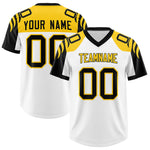 Custom White Black Raglan Sleeves Personalized Pattern Football Jersey | BuyFootballJersey