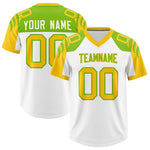 Custom White Gold Raglan Sleeves Personalized Pattern Football Jersey | BuyFootballJersey