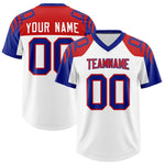 Custom White Royal Raglan Sleeves Personalized Pattern Football Jersey | BuyFootballJersey
