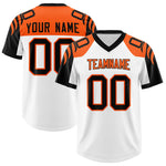 Custom White Black Raglan Sleeves Personalized Pattern Football Jersey | BuyFootballJersey