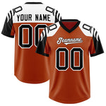 Custom Texas Orange Black Raglan Sleeves Personalized Pattern Football Jersey | BuyFootballJersey