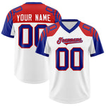 Custom White Royal Raglan Sleeves Personalized Pattern Football Jersey | BuyFootballJersey