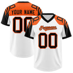 Custom White Black Raglan Sleeves Personalized Pattern Football Jersey | BuyFootballJersey