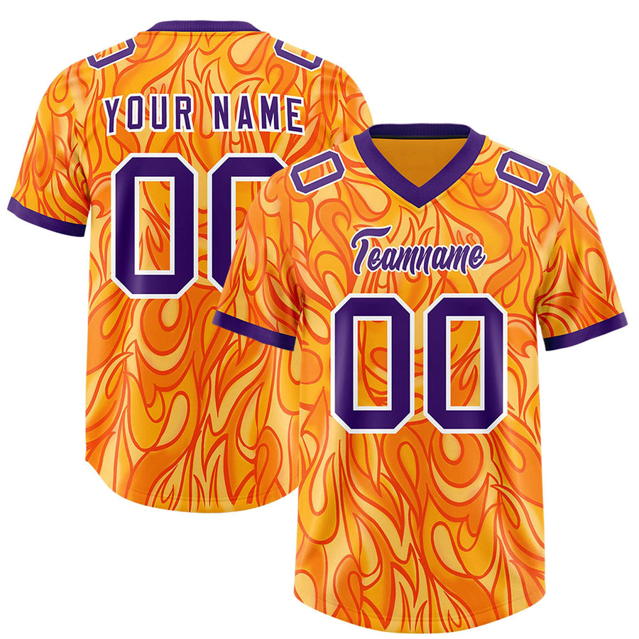 Custom Yellow Personalized Printed Graffiti Pattern Design Football Jersey | BuyFootballJersey